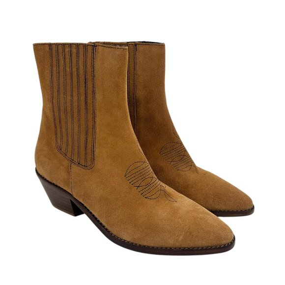 NWOB Zadig & Voltaire Brown Suede Leather Chelsea Boots - Picture 1 of 12